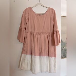 Holding Horses Pink & White denim styled dress